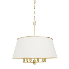 Coco 6-Lt Pendant - Matte White/French Gold