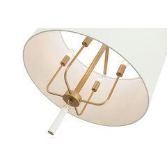 Secret Agent 4-Lt Pendant - Painted Gold/White Leather