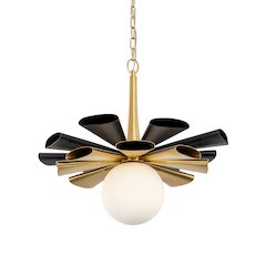 Daphne 1-Lt Large Pendant - Matte Black/French Gold