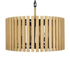 Suratto 6-Lt   Pendant - Matte Black/Honey Blonde