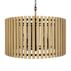 Suratto 8-Lt   Pendant - Matte Black/Honey Blonde