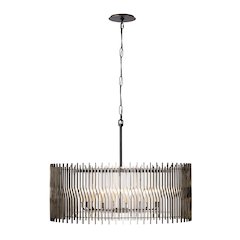 Park Row 10-Lt   Pendant - Matte Black/French Gold