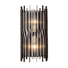 Park Row 2-Lt   Sconce - Matte Black/French Gold
