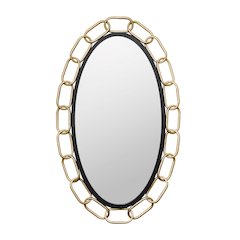 Chains of Love 24x40 Oval Wall Mirror - Matte Black/Textured Gold