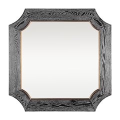 Farra 36x36 Wall Mirror - Cerused Black/Weathered Brass