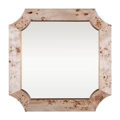Farra 36x36 Wall Mirror - Poplar Burl/Weathered Brass
