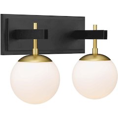 Allie 2-Lt Bath - Black/Satin Brass