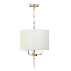 Secret Agent 3-Lt Pendant - Painted Gold/White Leather