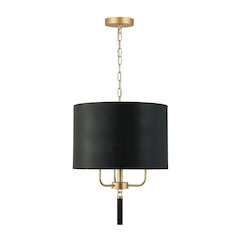 Secret Agent 3-Lt Pendant - Painted Gold/Black Leather