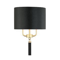 Secret Agent 2-Lt Sconce - Painted Gold/Black Leather