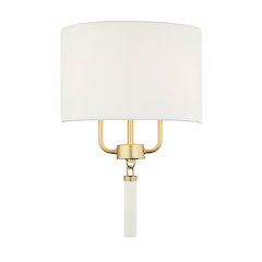 Secret Agent 2-Lt Sconce - Painted Gold/White Leather