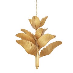 Banana Leaf 12-Lt Chandelier - Gold