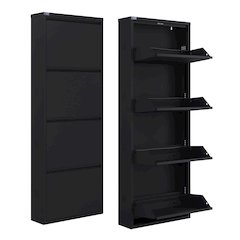 Antibacterial 4 Tier metal shoe cabinet side holes