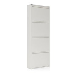 Antibacterial 4 Tier metal shoe cabinet without holes