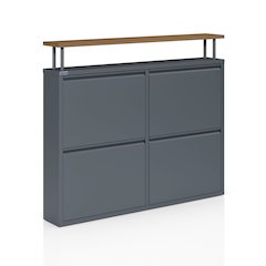 Antibacterial 4 Tier metal shoe cabinet with shelf