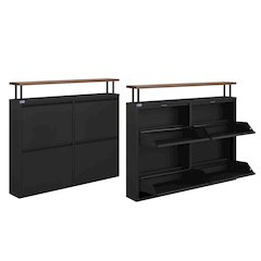 Antibacterial 4 Tier metal shoe cabinet with shelf