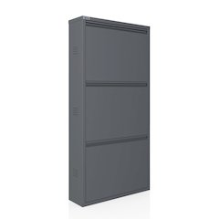 Antibacterial 3 Tier metal shoe cabinet side holes