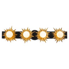 Soleil 4 Light Bath Vanity Gold Star And Weathered Zinc