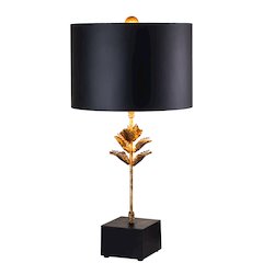 Camilia Table Lamp in Matte Black with Gold Accents