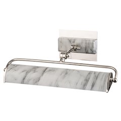 Winchfield Medium Picture Light in Polished Nickel and White Marble