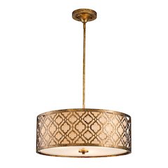 Arabella Large Pendant convertible to Semi Flush in Distressed Gold