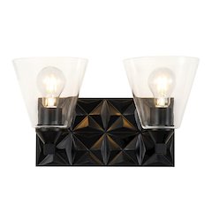 Alpha 2 Light Vanity Light With Glass in Matte Black
