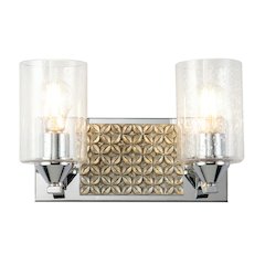 Arcadia 2 Light Bath Vanity in Polished Chrome and Silver