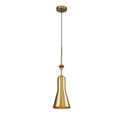 Etoille Large Aged Brass Pendant with Star