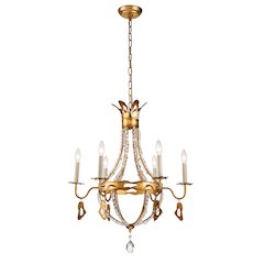 Monteleone 6 Light Chandelier in Antique Gold