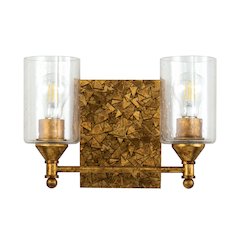 Mosaic 2-Light Vanity Light In Antique Gold
