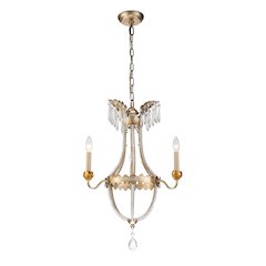 Louis 3 Light Gold and Silver Empire Chandelier