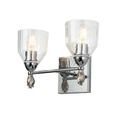 Felice 2 Light Vanity Light In Polished Chrome With Silver Accents