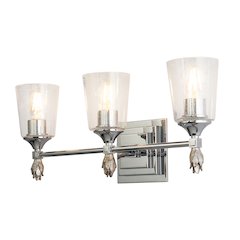 Vetiver 3 Light Vanity in Polished Chrome with Silver Accent