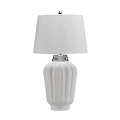 Bexley Table Lamp in White and Polished Nickel
