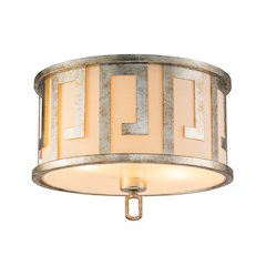 2 Light Flush mount Ceiling in Distressed Silver Traditional By Lucas McKearn