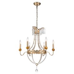 Louis 6 Light Gold and Silver Empire Chandelier