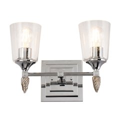 Vetiver 2 Light Vanity in Polished Chrome with Silver Accent