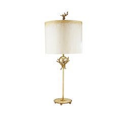 Trellis Accent Table Lamp in Creamy Ivory and carved Resin for an Outdoor theme