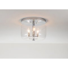 Rampart 3 Light Hammered detail flush mount in Chrome