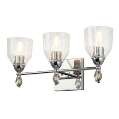 Felice 3 Light Vanity Light In Polished Chrome With Silver Accents