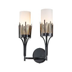 Sawgrass 2 Lt Sconce in Black