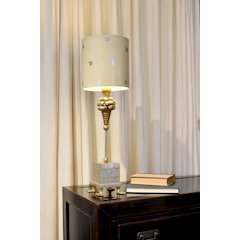 Pompadour X Table Accent Lamp in Gold and Silver Finish
