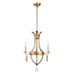 Monteleone 3 Light Chandelier in Antique Gold