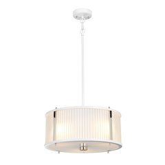 Corona 3 Light Pendant in White