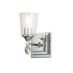 Vetiver 1 Light Wall Sconce in Polished Chrome with Silver Accent
