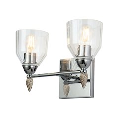 Felice 2 Light Vanity Light In Polished Chrome With Silver Accents