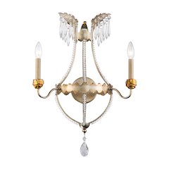 Silver and Gold 2 Light Empire Wall Sconce