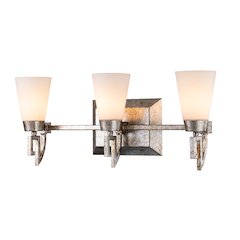 Lemuria 3 Light Bath Bar in Silver Leaf