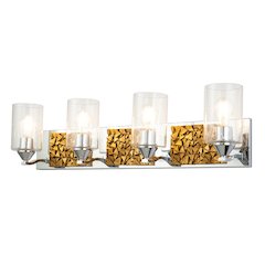 Bocage 4 Light Bath Bar In Polished Chrome And Gold