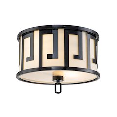 Leumria Flush Mount in Lacquered Black